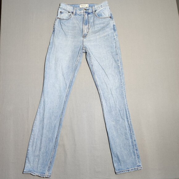 Abercrombie & Fitch jeans women's size 27 / 4 denim blue The 90s slim straight - Picture 1 of 13